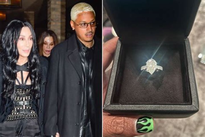
Cher Shouts Out Boyfriend Alexander ‘AE’ Edwards’ Flame Manicure as She Shows Off New Diamond Ring 