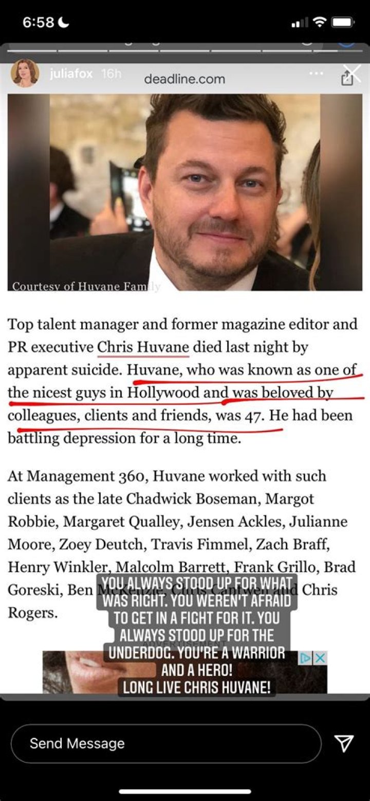 
Chris Huvane Instagram Bio And Cause Of Death- Why Did Management 360 Partner Suicide? 