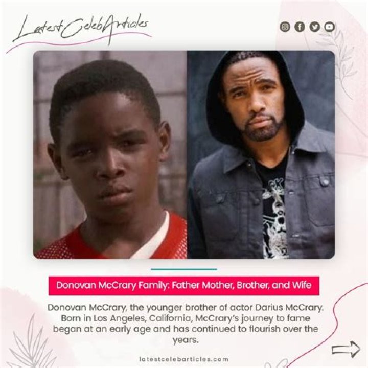Donovan McCrary Family: Father Mother, Brother, and Wife