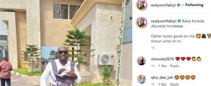 
“Father looks good on me”- Yomi Fabiyi shares lovely moment with his son, Akorede 