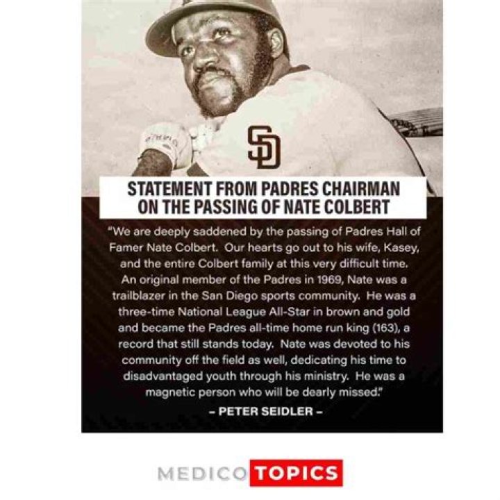 How did Nate Colbert die? SD Parades hall of famer cause of death explained