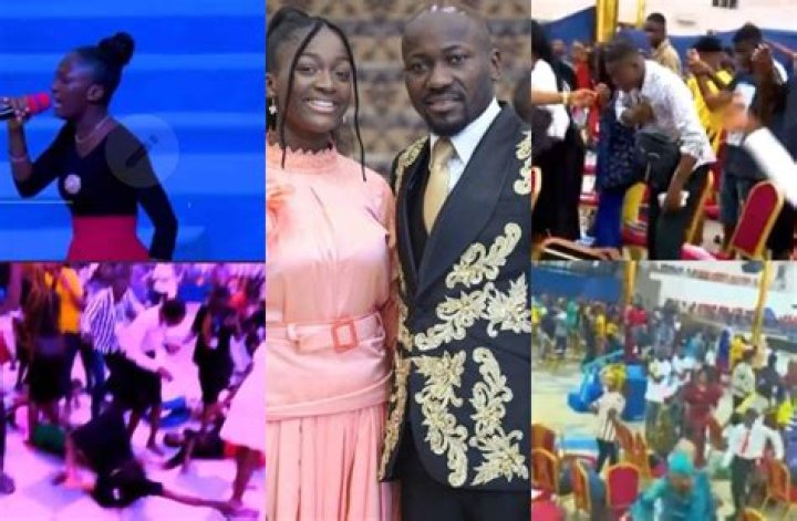 
Nigerians React As Congregation Fall Under The Anointing As Apostle Suleman’s Daughter Conduct Deliverance (Video) 